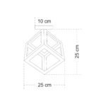 GLOBOSTAR® CUBE 00800 Μοντέρνο Φωτιστικό Οροφής με Ντουί 1 x E27 AC 220-240V IP20 - Λευκό & Χρυσό - Μ25 x Π25 x Υ25cm - Image 9