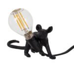 GLOBOSTAR® MOUSE 00675 Vintage Επιτραπέζιο Φωτιστικό Πορτατίφ με Ντουί 1 x E12 AC 220-240V IP20 - Μαύρο - Μ13 x Π4 x Υ7cm - Image 2