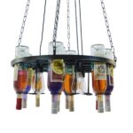 GLOBOSTAR® VINEYARD 10001139 Vintage Κρεμαστό Φωτιστικό Οροφής με Ντουί 4 x E27 AC 220-240V IP20 - Μαύρο & Διάφανο - Μ60 x Π60 x Υ20cm - Image 2