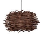 GLOBOSTAR® MINORCA 01732 Boho Κρεμαστό Φωτιστικό Οροφής με Ντουί 1 x E27 AC 220-240V IP20 - Καφέ - Μ30 x Π30 x Υ18cm - Image 2
