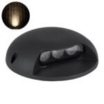 GLOBOSTAR® STEPLUNA 90616 Φωτιστικό Σκαλοπατιού / Διαδρόμου LED 3W 330lm 10° DC 24V Αδιάβροχο IP65 Θερμό Λευκό 2700K Dimmable - Bridgelux SMD Chip - Μαύρο Ματ - Μ12 x Π12 x Υ3cm - 3 Χρόνια Εγγύηση - Image 2