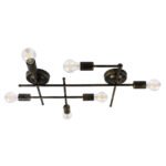 GLOBOSTAR® PIPING 00666-1 Vintage Φωτιστικό Οροφής με Ντουί 6 x E27 AC 220-240V IP20 - Μπρούτζινο - Μ66 x Π9.5 x Υ49cm - Image 2