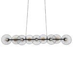 GLOBOSTAR® VERONA 00588 Μοντέρνο Κρεμαστό Φωτιστικό Οροφής με Ντουί 9 x E27 AC 220-240V IP20 - Μαύρο & Χρυσό - Μ140 x Π28 x Υ20cm - Image 2