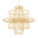 GLOBOSTAR® BALI 00861 Boho Κρεμαστό Φωτιστικό Οροφής με Ντουί 1 x E27 AC 220-240V IP20 - Μπεζ - Μ45 x Π45 x Υ42.5cm - Image 2