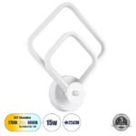 GLOBOSTAR® ANNA 61086 Μοντέρνο Φωτιστικό Τοίχου - Απλίκα LED 15W 1800lm 300° AC 220-240V IP20 Ρυθμιζόμενο Λευκό CCT με On/Off 2700K/4500K/6000K - Lumileds SMD Chip - Λευκό Ματ - Μ25 x Π8 x Υ30cm - 3 Χρόνια Εγγύηση - Image 2