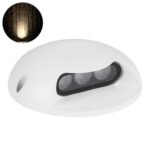 GLOBOSTAR® STEPLUNA 90619 Φωτιστικό Σκαλοπατιού / Διαδρόμου LED 3W 330lm 10° DC 24V Αδιάβροχο IP65 Θερμό Λευκό 2700K Dimmable - Bridgelux SMD Chip - Λευκό Ματ - Μ12 x Π12 x Υ3cm - 3 Χρόνια Εγγύηση - Image 2