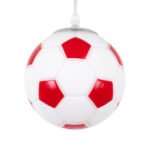 GLOBOSTAR® FOOTBALL 00642 Παιδικό Κρεμαστό Φωτιστικό Οροφής με Ντουί 1 x E27 AC 220-240V IP20 - Λευκό & Κόκκινο - Μ15 x Π15 x Y18cm - Image 2