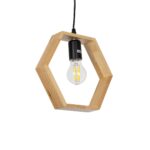 GLOBOSTAR® ELISE 01429 Μοντέρνο Κρεμαστό Φωτιστικό Οροφής με Ντουί 1 x E27 AC 220-240V IP20 - Μπεζ & Μαύρο - Μ26 x Π8 x Υ25cm - Image 2