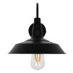 GLOBOSTAR® RAY 01065 Vintage Φωτιστικό Τοίχου - Απλίκα με Ντουί 1 x E27 AC 220-240V IP20 - Μαύρο - Μ26 x Π37 x Υ32cm - Image 6