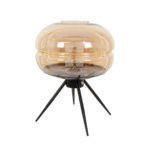 GLOBOSTAR® JAVAN 00737 Μοντέρνο Επιτραπέζιο Φωτιστικό Πορτατίφ με Ντουί 1 x E27 AC 220-240V IP20 - Μελί & Μαύρο - Μ30 x Π30 x Y19cm - Image 2