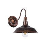 GLOBOSTAR® RAY 01067 Vintage Φωτιστικό Τοίχου - Απλίκα με Ντουί 1 x E27 AC 220-240V IP20 - Χάλκινο Εφέ Σκουριάς - Μ26 x Π37 x Υ32cm - Image 2