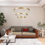 GLOBOSTAR® NEMESIS TRIO 61172-DECO Μοντέρνο Κρεμαστό Φωτιστικό Οροφής LED 120W 14723lm 360° AC 220-240V IP20 Ρυθμιζόμενο Λευκό CCT με Χειριστήριο από 2700K έως 6000K Dimmable - Lumileds SMD Chip - Χρυσό Βούρτσας - Μ80 x Π80 x Υ80cm - 3 Χρόνια Εγγύηση - Image 15