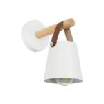 GLOBOSTAR® AMY 00946 Μοντέρνο Φωτιστικό Τοίχου - Απλίκα με Ντουί 1 x E27 AC 220-240V IP20 - Λευκό & Μπεζ - Μ13 x Π22 x Y25.5cm - Image 2