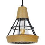 GLOBOSTAR® AKRON 10001133 Μοντέρνο Κρεμαστό Φωτιστικό Οροφής με Ντουί 1 x E27 AC 220-240V IP20 - Μπεζ & Μαύρο - Μ19 x Π19 x Υ22cm - Image 2