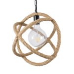 GLOBOSTAR® BALANCE 01596 Vintage Κρεμαστό Φωτιστικό Οροφής με Ντουί 1 x E27 AC 220-240V IP20 - Μαύρο & Μπεζ - Μ35 x Π35 x Υ36cm - Image 2