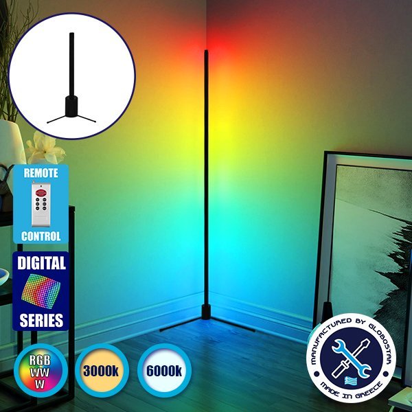 globo_50_11_00 Μοντέρνο Minimal Επιτραπέζιο Μαύρο Φωτιστικό 50cm LED 8 Watt με Ασύρματο Χειριστήριο 2.4G RF & Dimmer RGBW+WW Πολύχρωμο Digital Magic Dot Pixel GloboStar ALIEN Design GLOBO-50-11 - Image 1