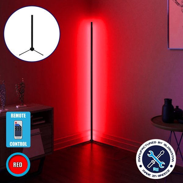 globo_50_4_00 Μοντέρνο Minimal Επιτραπέζιο Μαύρο Φωτιστικό 50cm LED 8 Watt με Ασύρματο Χειριστήριο RF & Dimmer Κόκκινο GloboStar ALIEN Design GLOBO-50-4 - Image 1