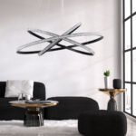 GLOBOSTAR® DIAMOND TRIO 61140-DECO Μοντέρνο Κρεμαστό Φωτιστικό Οροφής LED 150W 18379lm 360° AC 220-240V IP20 Ρυθμιζόμενο Λευκό CCT με Χειριστήριο από 2700K έως 6000K Dimmable - Lumileds SMD Chip - Μαύρο Ματ - Μ100 x Π100 x Υ100cm - 3 Χρόνια Εγγύηση - Image 14