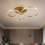 GLOBOSTAR® VENOM 61125 Μοντέρνο Φωτιστικό Οροφής LED 100W 12100lm 360° AC 220-240V IP20 Ρυθμιζόμενο Λευκό CCT με Χειριστήριο από 2700K έως 6000K Dimmable - Lumileds SMD Chip - Χρυσό Βούρτσας - Μ70 x Π40 x Υ16cm - 3 Χρόνια Εγγύηση - Image 9