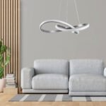 GLOBOSTAR® DEXTER 60498 Μοντέρνο Κρεμαστό Φωτιστικό Οροφής LED 72W 8064lm 300° AC 220-240V IP20 Ρυθμιζόμενο Λευκό CCT με Χειριστήριο από 2700K έως 6000K Dimmable - Lumileds SMD Chip - Νίκελ Βούρτσας - Μ56 x Π56 x Υ14cm - 3 Χρόνια Εγγύηση - Image 11