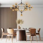 GLOBOSTAR® SENTINEL 01638 Μοντέρνο Φωτιστικό Οροφής με Ντουί 21 x E27 AC 220-240V IP20 - Μαύρο & Μελί - Μ170 x Π170 x Υ136cm - Image 6