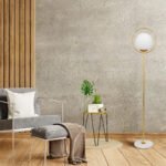 GLOBOSTAR® VERSAILLES 01543 Μοντέρνο Επιδαπέδιο Φωτιστικό με Ντουί 1 x E27 AC 220-240V IP20 - Χρυσό & Λευκό - Μ35 x Π35 x Υ170cm - Image 8