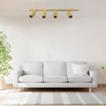 GLOBOSTAR® LEO 60360 Μοντέρνο Φωτιστικό Οροφής με Ντουί 4 x GU10 AC 220-240V IP20 - Χρυσό Πλατίνα - Μ100 x Π6 x Υ20cm - Image 9