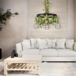 GLOBOSTAR® HELLET 01193 Vintage Κρεμαστό Φωτιστικό Οροφής με Ντουί 6 x E27 AC 220-240V IP20 - Μαύρο & Πράσινο - Μ72 x Π72 x Υ80cm - Image 20