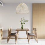 GLOBOSTAR® MALIBU 00968 Boho Κρεμαστό Φωτιστικό Οροφής με Ντουί 1 x E27 AC 220-240V IP20 - Μπεζ - Μ40 x Π40 x Υ35cm - Image 6