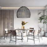 GLOBOSTAR® MALIBU 00966 Boho Κρεμαστό Φωτιστικό Οροφής με Ντουί 1 x E27 AC 220-240V IP20 - Μαύρο - Μ100 x Π100 x Y86cm - Image 10