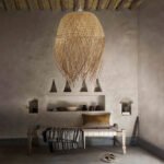 GLOBOSTAR® MANILA 00713 Boho Κρεμαστό Φωτιστικό Οροφής με Ντουί 1 x E27 AC 220-240V IP20 - Μπεζ - Μ50 x Π50 x Υ70cm - Image 13