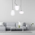 GLOBOSTAR® FREYA 00745 Μοντέρνο Κρεμαστό Φωτιστικό Οροφής με Ντουί 1 x E27 AC 220-240V IP20 - Λευκό & Ασημί - Μ24 x Π24 x Υ35cm - Image 12