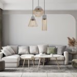 GLOBOSTAR® DURANT 01323 Μοντέρνο Κρεμαστό Φωτιστικό Οροφής με Ντουί 1 x E27 AC 220-240V IP20 - Γκρι & Χρυσό - Μ25 x Π25 x Υ31cm - Image 12