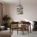 GLOBOSTAR® MERLIN 00865 Vintage Κρεμαστό Φωτιστικό Οροφής με Ντουί 3 x E14 AC 220-240V IP20 - Μαύρο & Μπεζ - Μ28 x Π28 x Υ40cm - Image 13