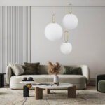 GLOBOSTAR® BELLISSIMO 61486 Μοντέρνο Κρεμαστό Φωτιστικό Οροφής με Ντουί 1 x E27 AC 220-240V IP20 - Λευκό & Χρυσό Πλατίνα - Μ20 x Π20 x Υ42cm - Image 10