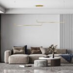 GLOBOSTAR® LINARIA DUO 60926 Μοντέρνο Κρεμαστό Φωτιστικό Οροφής LED 72W 8300lm 200° AC 220-240V IP20 Ρυθμιζόμενο Λευκό CCT με Χειριστήριο από 2700K έως 6000K Dimmable - Lumileds SMD Chip - Χρυσό Βούρτσας - Μ220 x Π4 x Υ25cm - 3 Χρόνια Εγγύηση - Image 12