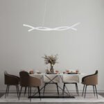 GLOBOSTAR® MORALES 61276 Μοντέρνο Κρεμαστό Φωτιστικό Οροφής LED 54W 6048lm 300° AC 220-240V IP20 Ρυθμιζόμενο Λευκό CCT με Χειριστήριο από 2700K έως 6000K Dimmable - Lumileds SMD Chip - Λευκό Ματ - Μ90 x Π14 x Υ14cm - 3 Χρόνια Εγγύηση - Image 11