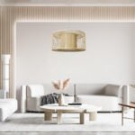 GLOBOSTAR® HIBISCUS 01936 Boho Κρεμαστό Φωτιστικό Οροφής με Ντουί 1 x E27 AC 220-240V IP20 - Μπεζ - Μ80 x Π80 x Υ38cm - Image 12