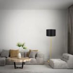 GLOBOSTAR® ASHLEY 00825 Μοντέρνο Επιδαπέδιο Φωτιστικό με Ντουί 1 x E27 AC 220-240V IP20 - Μαύρο & Χρυσό - Μ40 x Π40 x Υ148cm - Image 10