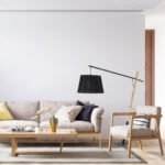 GLOBOSTAR® KELSIE 02029 Μοντέρνο Επιδαπέδιο Φωτιστικό με Ντουί 1 x E27 AC 220-240V IP20 - Μαύρο & Μπεζ - Μ40 x Π125 x Υ140cm - Image 12