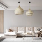 GLOBOSTAR® SANTACRUZ 01950 Boho Κρεμαστό Φωτιστικό Οροφής με Ντουί 1 x E27 AC 220-240V IP20 - Μπεζ & Καφέ - Μ40 x Π40 x Υ40cm - Image 12