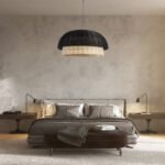 GLOBOSTAR® CORSICA 02216 Boho Κρεμαστό Φωτιστικό Οροφής με Ντουί 1 x E27 AC 220-240V IP20 - Μαύρο & Μπεζ - Μ70 x Π70 x Υ35cm - Image 12