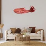 GLOBOSTAR® GOURAMI 02361 Μοντέρνο Κρεμαστό Φωτιστικό Οροφής με Ντουί 1 x E27 AC 220-240V IP20 - Κόκκινο - Μ100 x Π72 x Υ36cm - Image 12