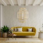 GLOBOSTAR® HIBISCUS 01763 Boho Κρεμαστό Φωτιστικό Οροφής με Ντουί 1 x E27 AC 220-240V IP20 - Μπεζ - Μ48 x Π48 x Y60cm - Image 10