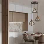 GLOBOSTAR® TRIANGLE 00619 Μοντέρνο Κρεμαστό Φωτιστικό Οροφής με Ντουί 3 x E27 AC 220-240V IP20 - Μπρούτζινο - Μ49 x Π49 x Y130cm - Image 12