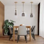 GLOBOSTAR® AVERY 00739 Μοντέρνο Κρεμαστό Φωτιστικό Οροφής με Ντουί 1 x E27 AC 220-240V IP20 - Διάφανο & Χρυσό - Μ18 x Π18 x Υ38cm - Image 10