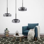 GLOBOSTAR® CHARLOTTE 00743 Μοντέρνο Κρεμαστό Φωτιστικό Οροφής LED 5W 500lm 180° AC 220-240V IP20 Θερμό Λευκό 2700K - Sanan SMD Chip - Μαύρο & Μαύρο Φιμέ - Μ23 x Π23 x Υ23cm - 2 Xρόνια Εγγύηση - Image 2