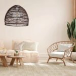GLOBOSTAR® MALIBU 00970 Boho Κρεμαστό Φωτιστικό Οροφής με Ντουί 1 x E27 AC 220-240V IP20 - Καφέ - Μ40 x Π40 x Υ35cm - Image 7