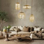 GLOBOSTAR® AXTON 00748 Μοντέρνο Κρεμαστό Φωτιστικό Οροφής LED 5W 500lm 180° AC 220-240V IP20 Θερμό Λευκό 2700K - Sanan SMD Chip - Χρυσό & Μελί - Μ30 x Π30 x Υ30cm - 2 Xρόνια Εγγύηση - Image 10