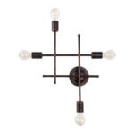 GLOBOSTAR® PIPING 00662 Vintage Φωτιστικό Τοίχου - Απλίκα με Ντουί 4 x E27 AC 220-240V IP20 - Χάλκινο - Μ40 x Π9 x Υ52cm